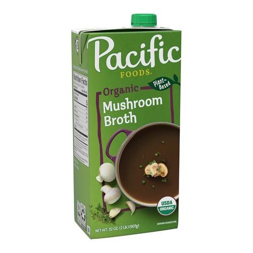 Bouillon de champignons biologiques Pacific Foods, carton de 946 ml