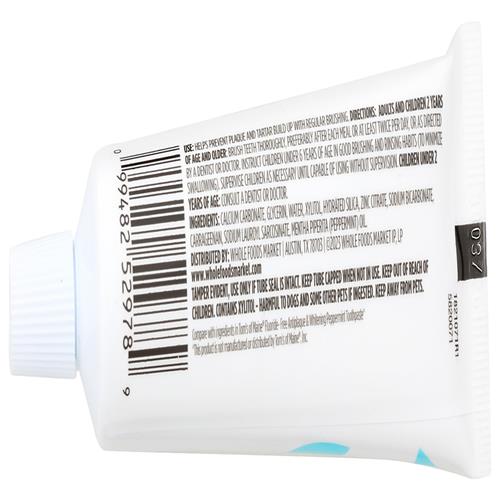 Whole Foods Market, Dentifrice de voyage sans fluor, 3 onces