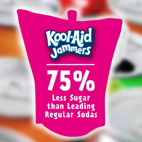 Boisson aromatisée à 0 % de jus Kool-Aid Jammers Sharkleberry Fin, punch fraise-orange, boîte de 10 unités, sachets de 177 ml