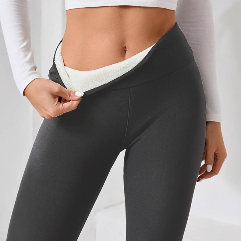 Legging d'hiver épais en cachemire doublé polaire