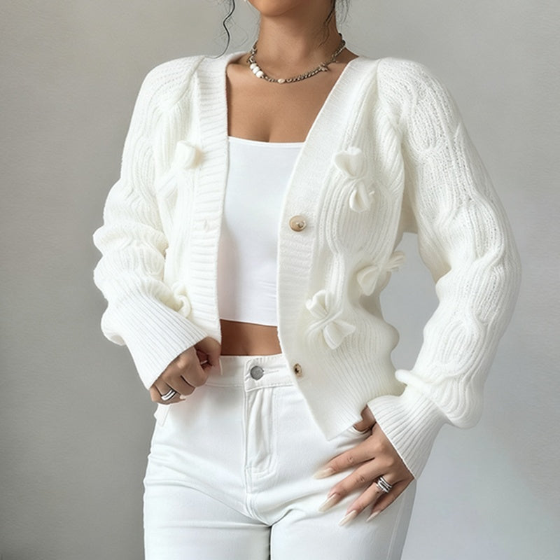 Cardigan court à nœud pour femme