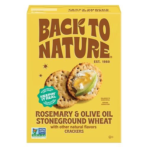 Craquelins de Blé Entier Moulus à la Pierre Retour à la Nature, Romarin & Huile d'Olive - Sans Produits Laitiers, Sans OGM, Faits avec des Grains Entiers & des Graines de Lin, Snacks Délicieux & de Qualité, 140g?