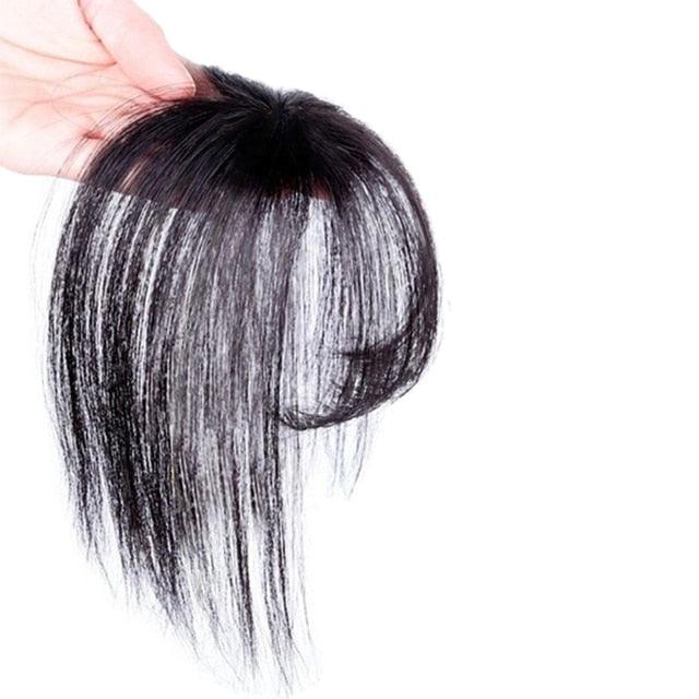 Frange 3D, frange de cheveux résistante à la chaleur, postiches, cheveux, femmes, courte, fausse frange, pinces à cheveux, fine, naturelle, plate, soignée, frange aérienne avec tempes pour femmes, postiche d'une seule pièce