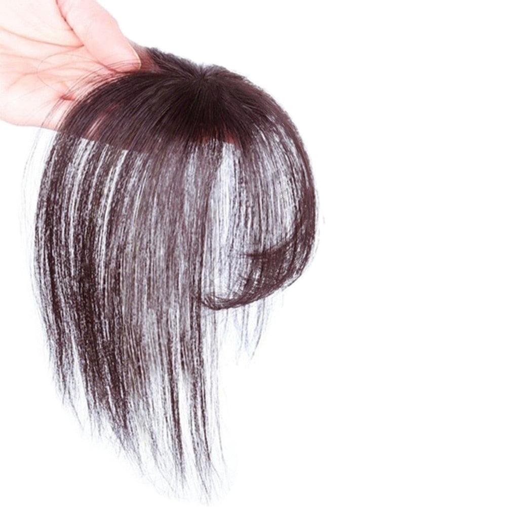Frange 3D, frange de cheveux résistante à la chaleur, postiches, cheveux, femmes, courte, fausse frange, pinces à cheveux, fine, naturelle, plate, soignée, frange aérienne avec tempes pour femmes, postiche d'une seule pièce