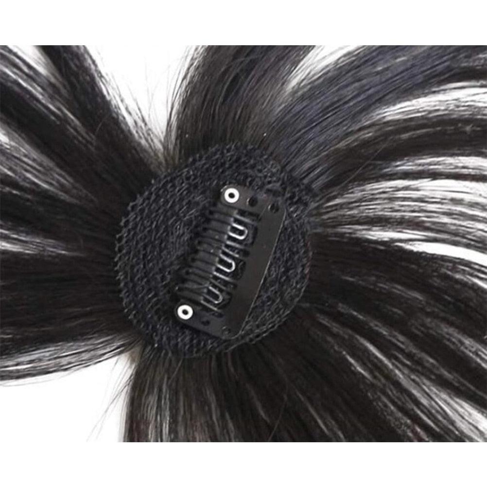 Frange 3D, frange de cheveux résistante à la chaleur, postiches, cheveux, femmes, courte, fausse frange, pinces à cheveux, fine, naturelle, plate, soignée, frange aérienne avec tempes pour femmes, postiche d'une seule pièce