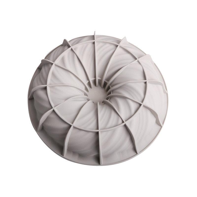 Moule à gâteau en silicone 3D en forme de gros tourbillon, outils de cuisson pour cuisine, plat de cuisson, moule de cuisson, moule à gâteau rond en spirale pour desserts incroyables, moule 3D en silicone