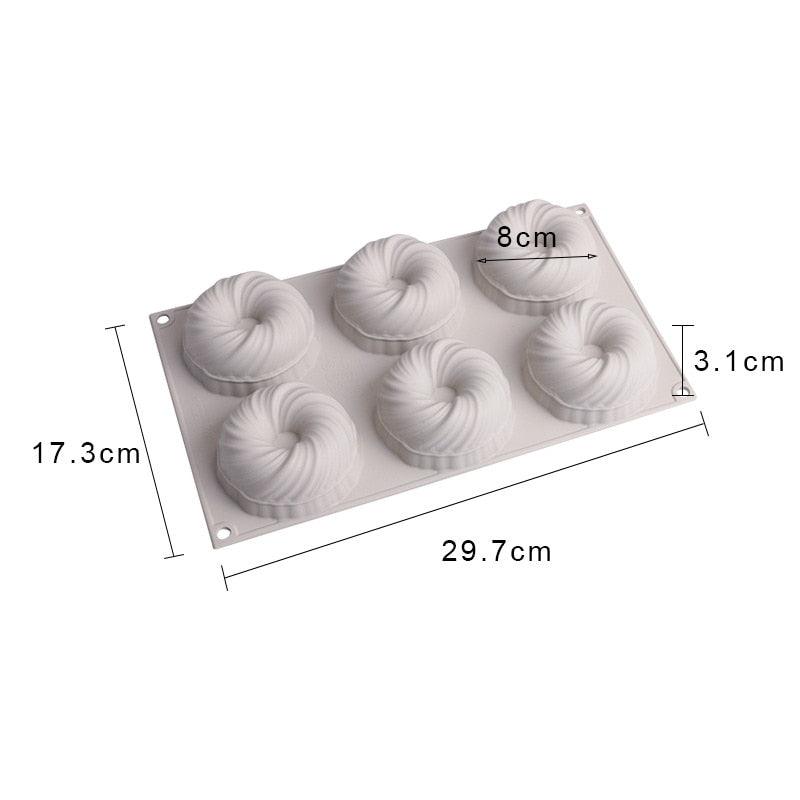 Moule à gâteau en silicone 3D en forme de gros tourbillon, outils de cuisson pour cuisine, plat de cuisson, moule de cuisson, moule à gâteau rond en spirale pour desserts incroyables, moule 3D en silicone