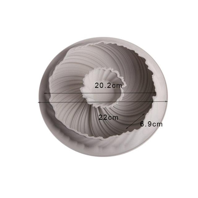 Moule à gâteau en silicone 3D en forme de gros tourbillon, outils de cuisson pour cuisine, plat de cuisson, moule de cuisson, moule à gâteau rond en spirale pour desserts incroyables, moule 3D en silicone