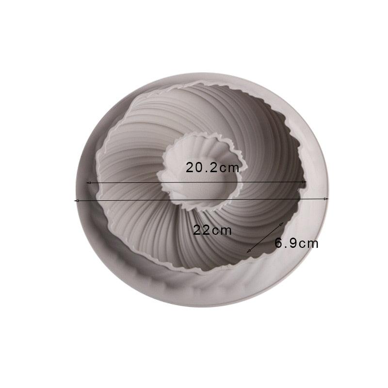 Moule à gâteau en silicone 3D en forme de gros tourbillon, outils de cuisson pour cuisine, plat de cuisson, moule de cuisson, moule à gâteau rond en spirale pour desserts incroyables, moule 3D en silicone