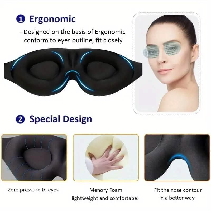 Masque de sommeil et bandeau 3D profilés