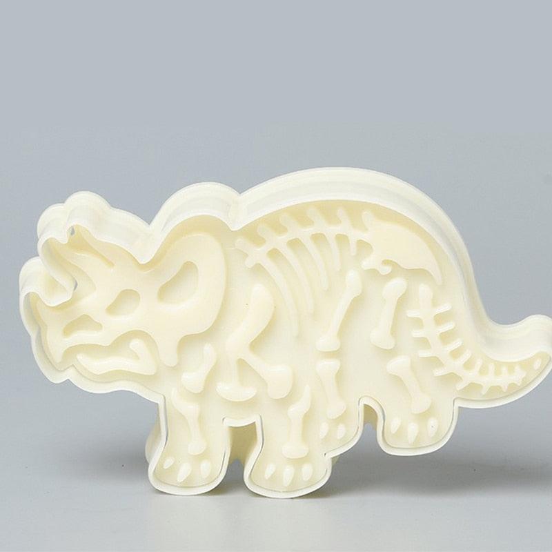 Moule à biscuits dinosaures 3D, emporte-pièces dinosaures, moule à dessin animé, outils de décoration de gâteaux, moules en silicone pour la cuisson de desserts, moules à biscuits fossiles dinosaures pour la cuisine