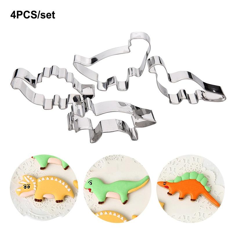 Moule à biscuits dinosaures 3D, emporte-pièces dinosaures, moule à dessin animé, outils de décoration de gâteaux, moules en silicone pour la cuisson de desserts, moules à biscuits fossiles dinosaures pour la cuisine