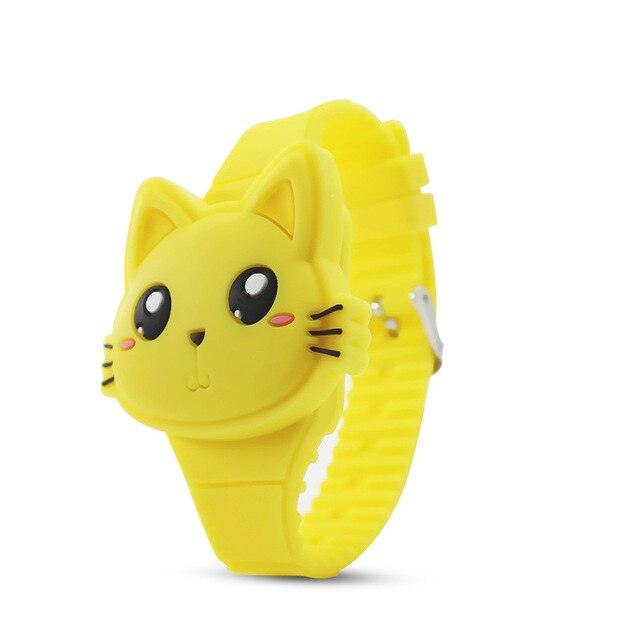 Montres 3D pour Enfants Montre Électronique LED Lapin Chat Mignonne Garçons et Filles Montres Bracelets Jouets en Silicone Montre Filles Forme Mignonne LED Mode Bracelet Silicone Design Coque Montre Bracelet
