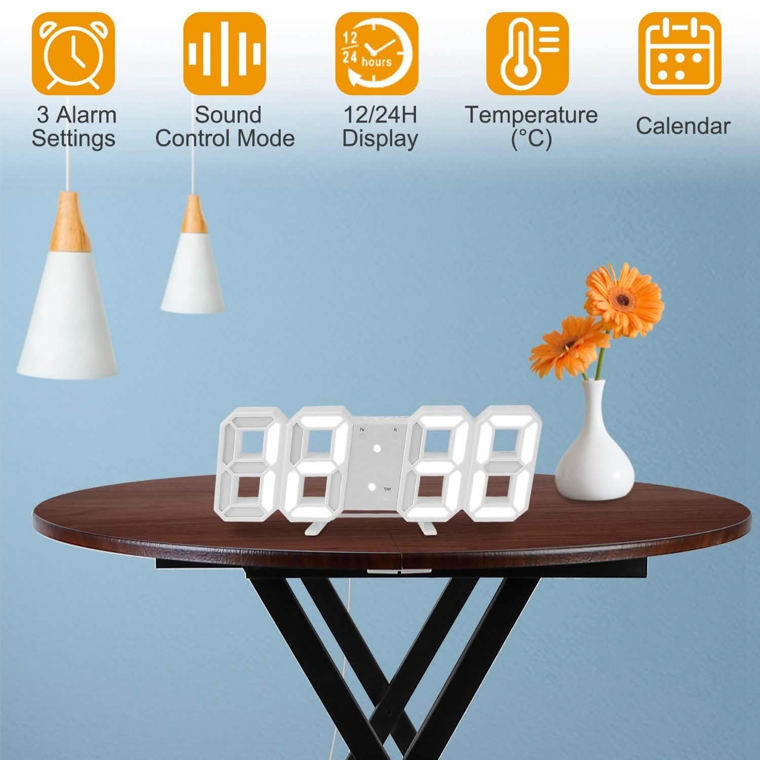 Horloge Murale Numérique LED 3D