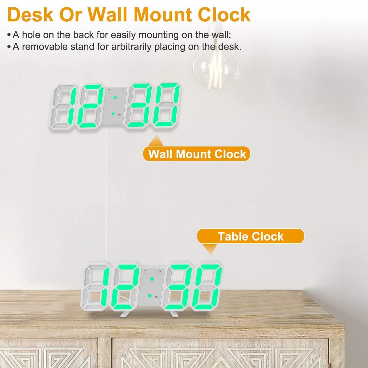 Horloge Murale Numérique LED 3D