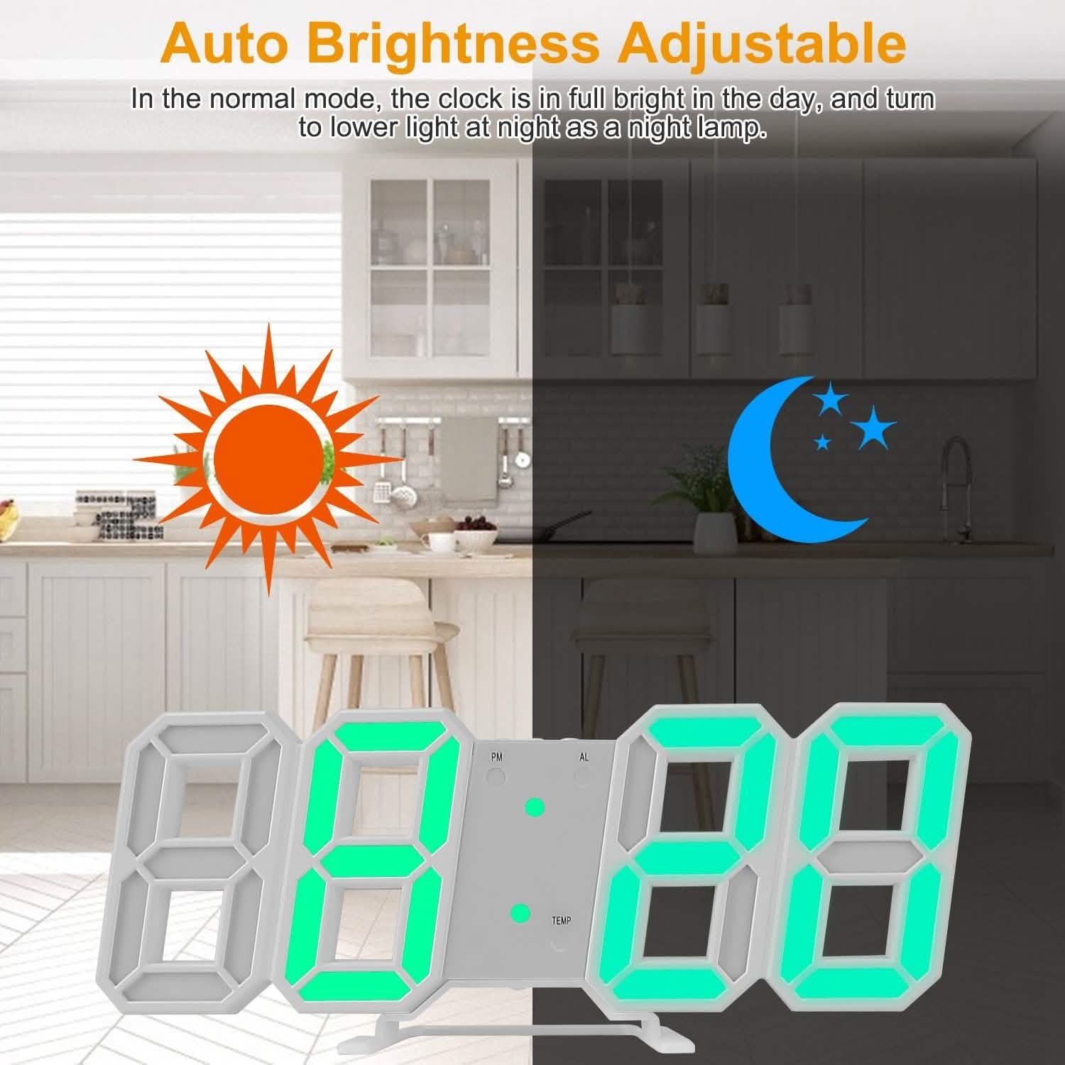 Horloge Murale Numérique LED 3D