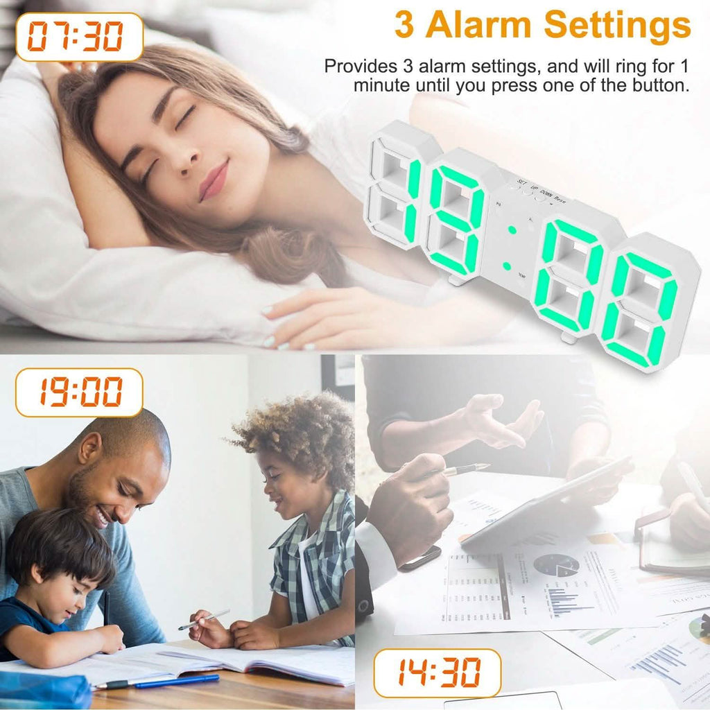 Horloge Murale Numérique LED 3D