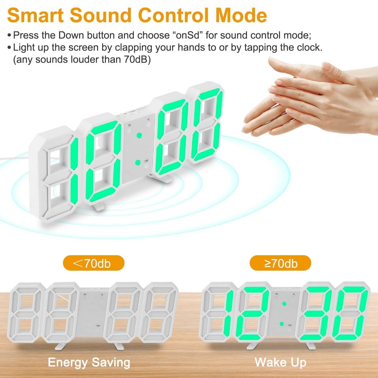 Horloge Murale Numérique LED 3D