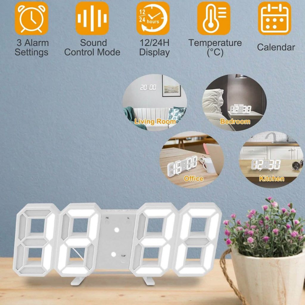 Horloge Murale Numérique LED 3D