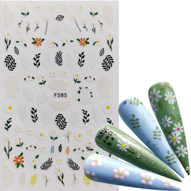 Décorations d'ongles 3D autocollantes avec motif flamant rose, lettre russe noire, décalcomanies, accessoires de manucure, décalcomanies holographiques, autocollants adhésifs pour ongles, fournitures d'ongles 3D, transfert, autocollants pour manucure