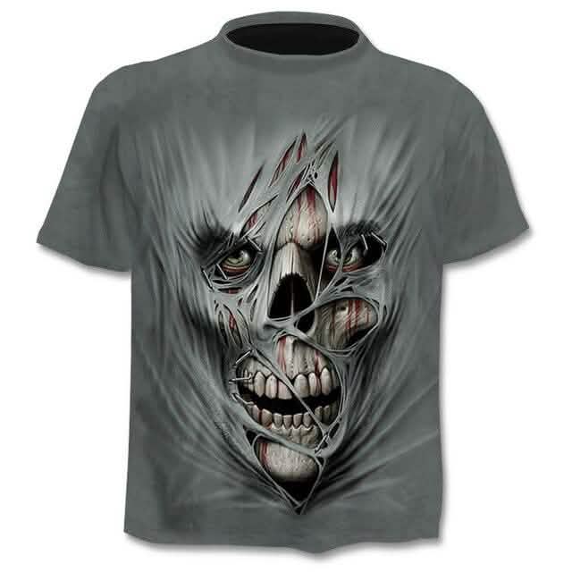 T-shirt imprimé 3D, style punk