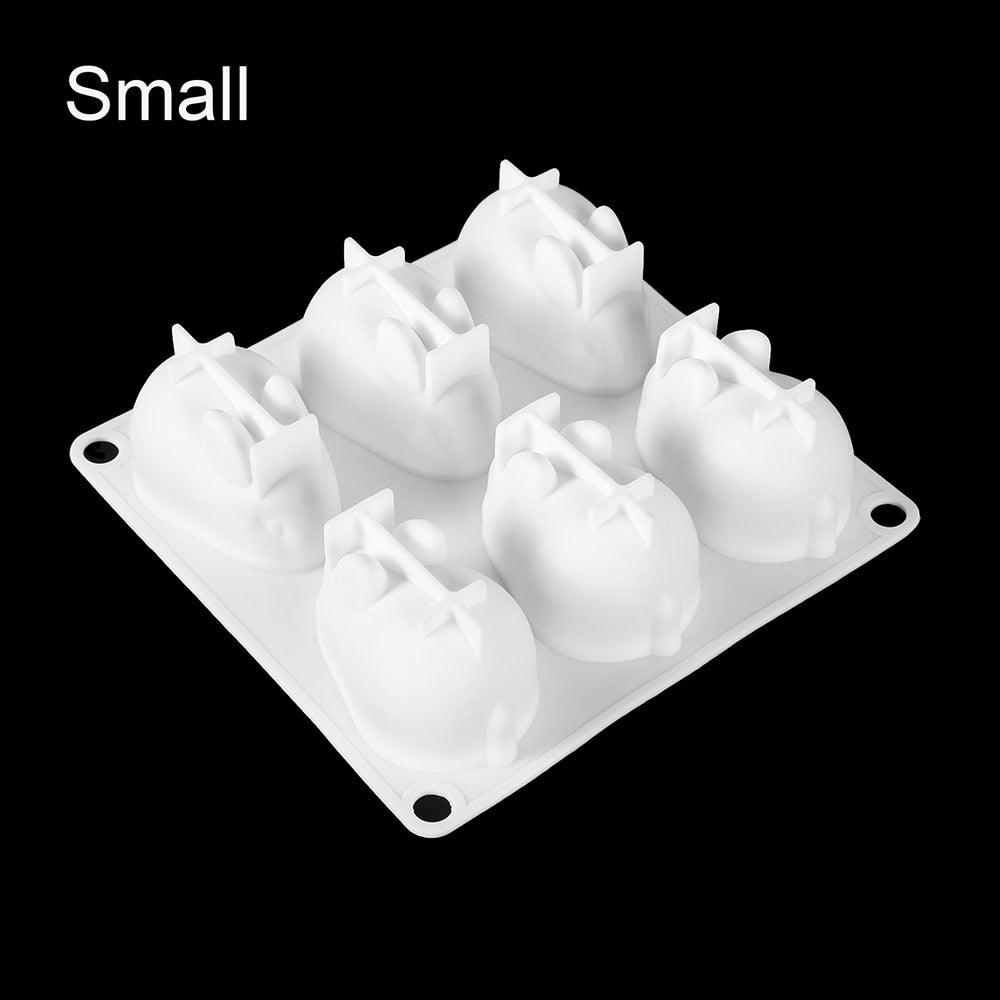 Moule à gâteau en silicone en forme de lapin 3D, 6 cavités, pour mousse, dessert, cuisson, lapin, chocolat, ustensiles de pâtisserie, décoration de Pâques, moule en silicone pour chocolat, lapin, pour la pâtisserie, en forme de lapin
