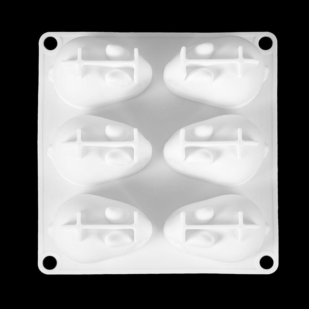 Moule à gâteau en silicone en forme de lapin 3D, 6 cavités, pour mousse, dessert, cuisson, lapin, chocolat, ustensiles de pâtisserie, décoration de Pâques, moule en silicone pour chocolat, lapin, pour la pâtisserie, en forme de lapin