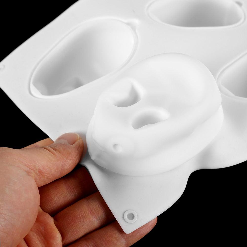 Moule à gâteau en silicone en forme de lapin 3D, 6 cavités, pour mousse, dessert, cuisson, lapin, chocolat, ustensiles de pâtisserie, décoration de Pâques, moule en silicone pour chocolat, lapin, pour la pâtisserie, en forme de lapin