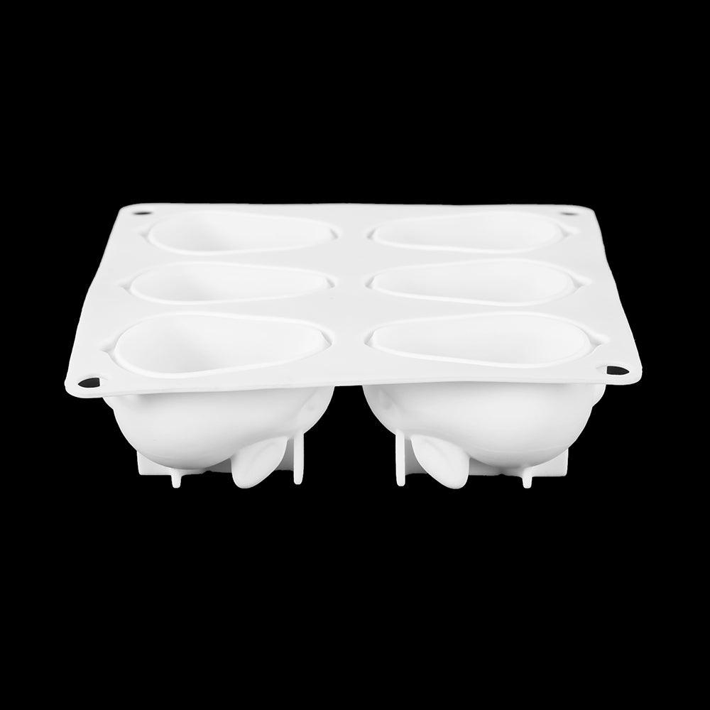 Moule à gâteau en silicone en forme de lapin 3D, 6 cavités, pour mousse, dessert, cuisson, lapin, chocolat, ustensiles de pâtisserie, décoration de Pâques, moule en silicone pour chocolat, lapin, pour la pâtisserie, en forme de lapin