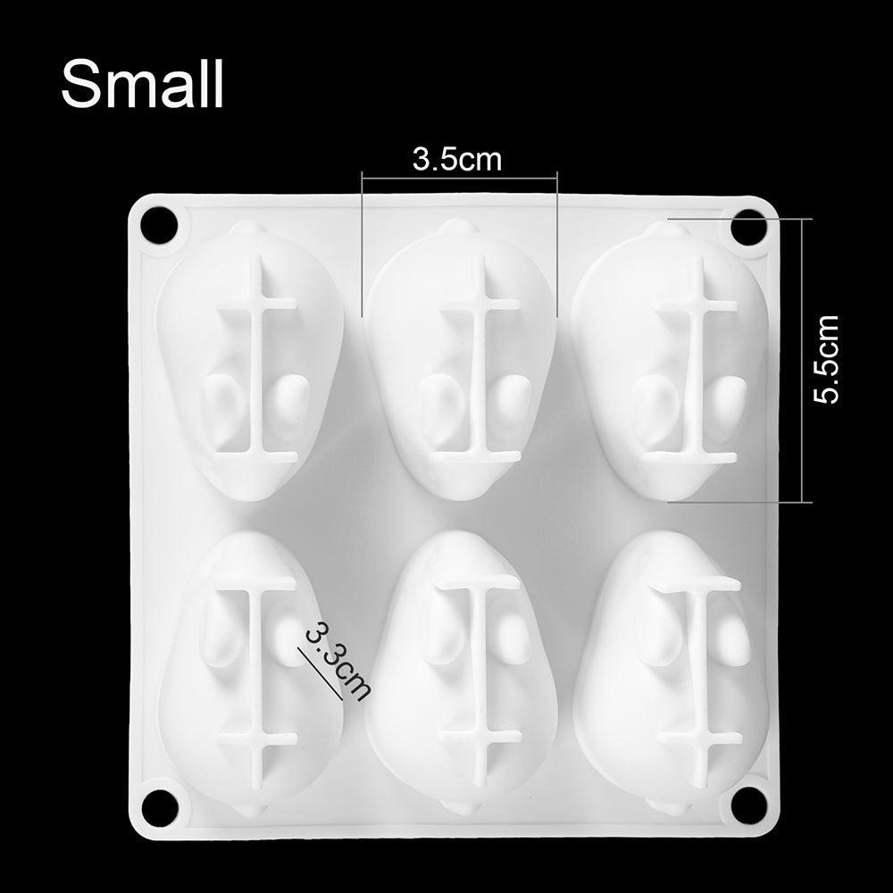 Moule à gâteau en silicone en forme de lapin 3D, 6 cavités, pour mousse, dessert, cuisson, lapin, chocolat, ustensiles de pâtisserie, décoration de Pâques, moule en silicone pour chocolat, lapin, pour la pâtisserie, en forme de lapin