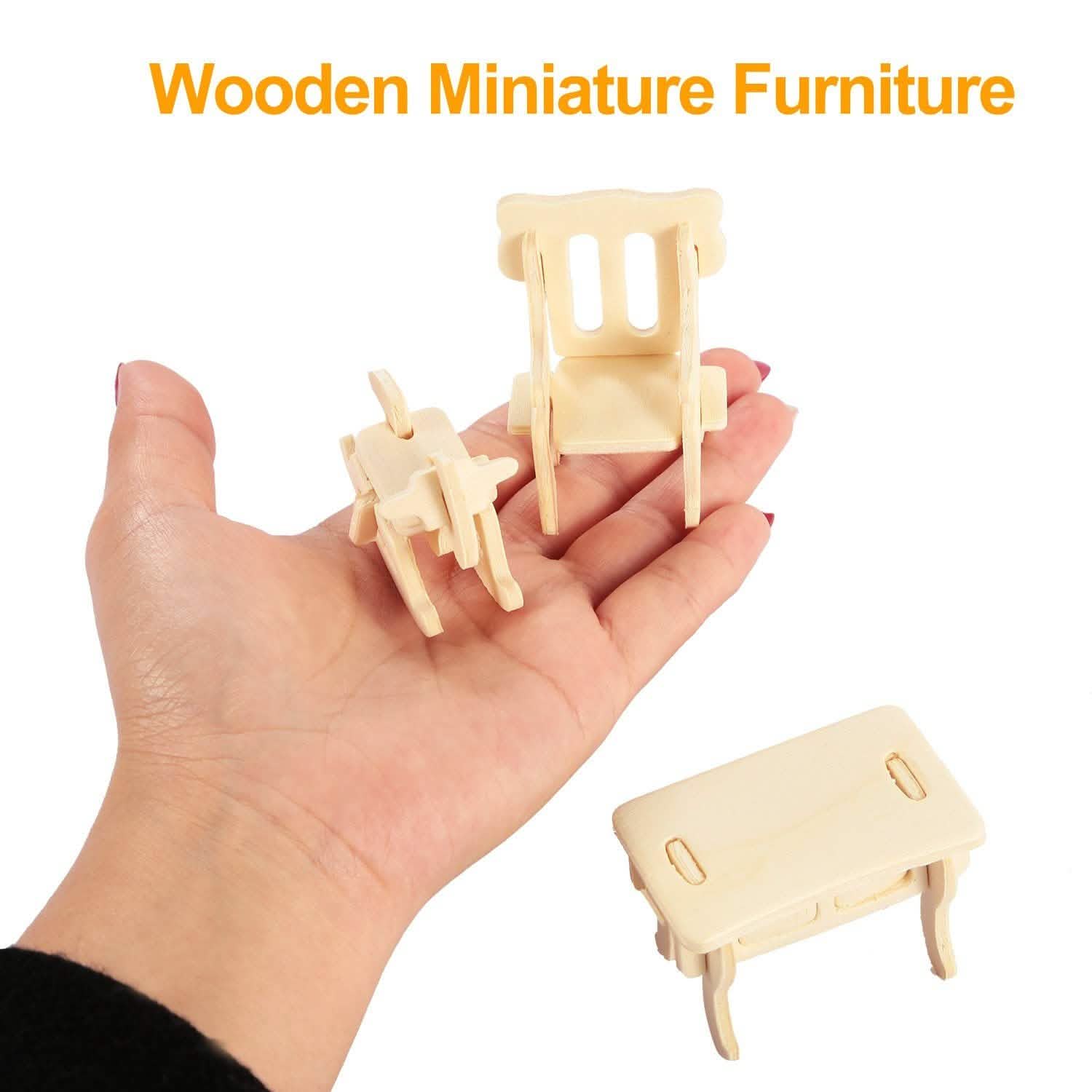 Puzzles de meubles de maison de poupée 3D en bois