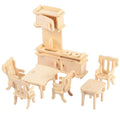 Puzzles de meubles de maison de poupée 3D en bois