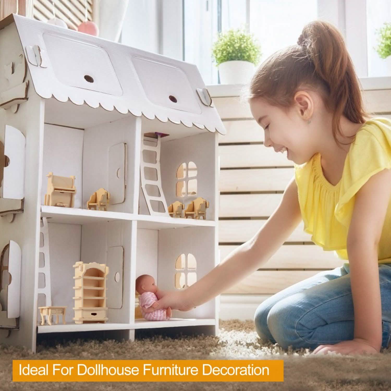 Puzzles de meubles de maison de poupée 3D en bois