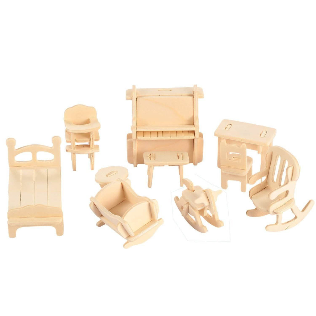 Puzzles de meubles de maison de poupée 3D en bois