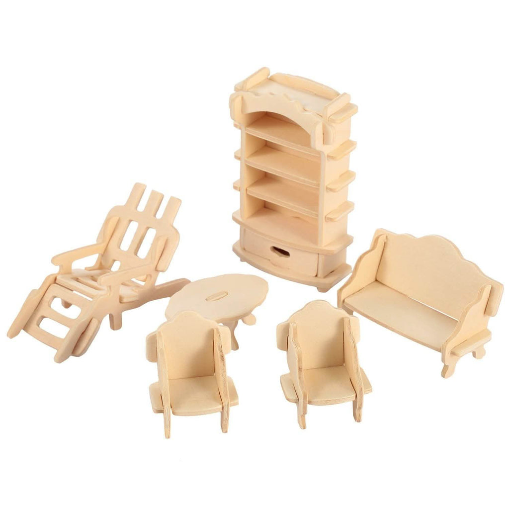 Puzzles de meubles de maison de poupée 3D en bois