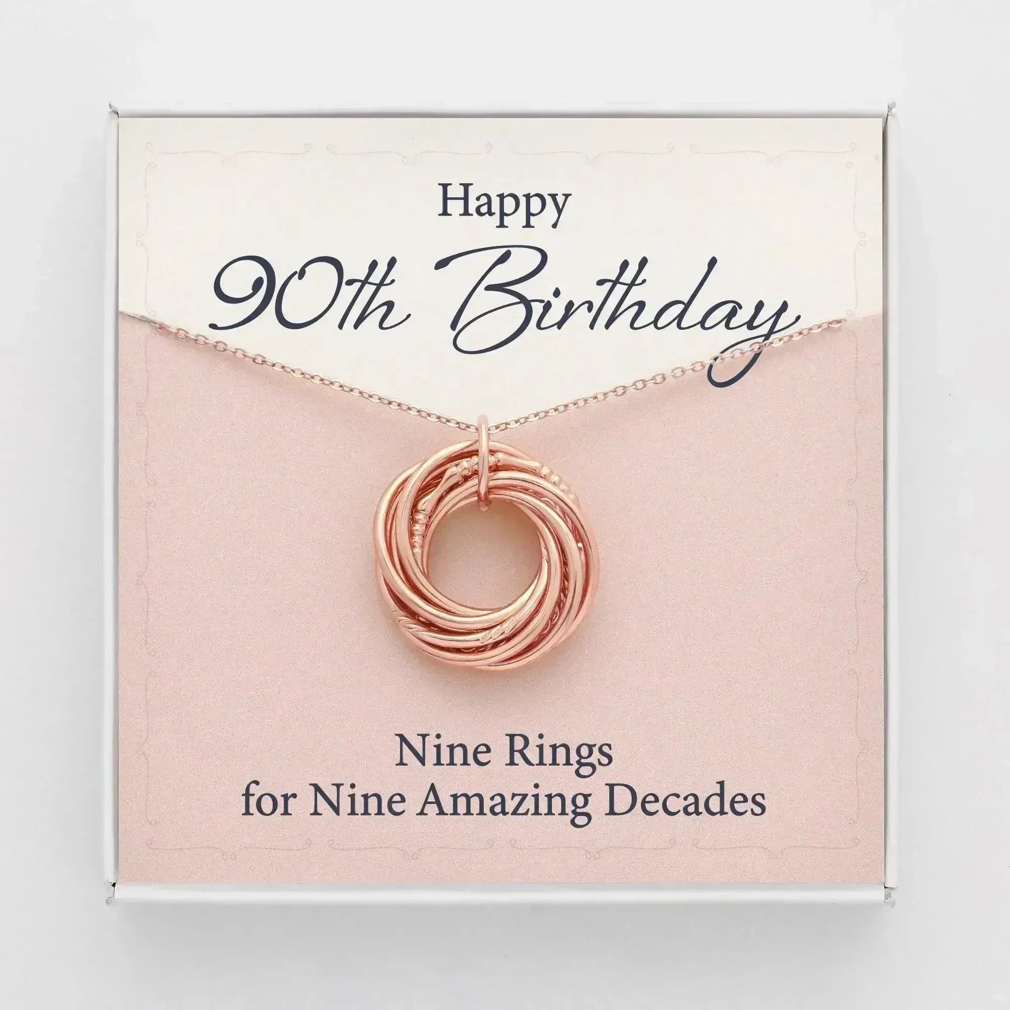 Cadeau pour le 90ème anniversaire de Mamie, Cadeau d'anniversaire pour Maman, 9 Anneaux 9 Décennies