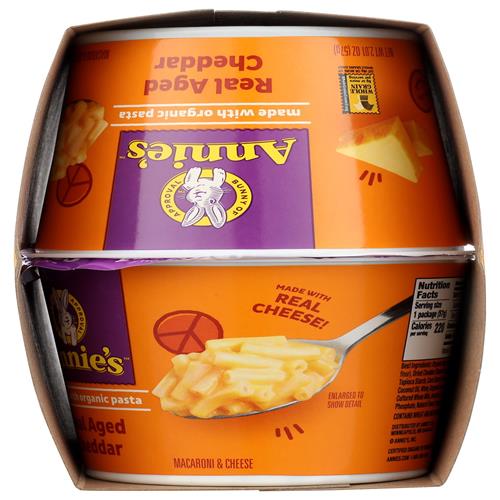 Annie's Homegrown, Macaroni au Fromage Cheddar Vieilli Véritable, Paquet de 4, 227 g