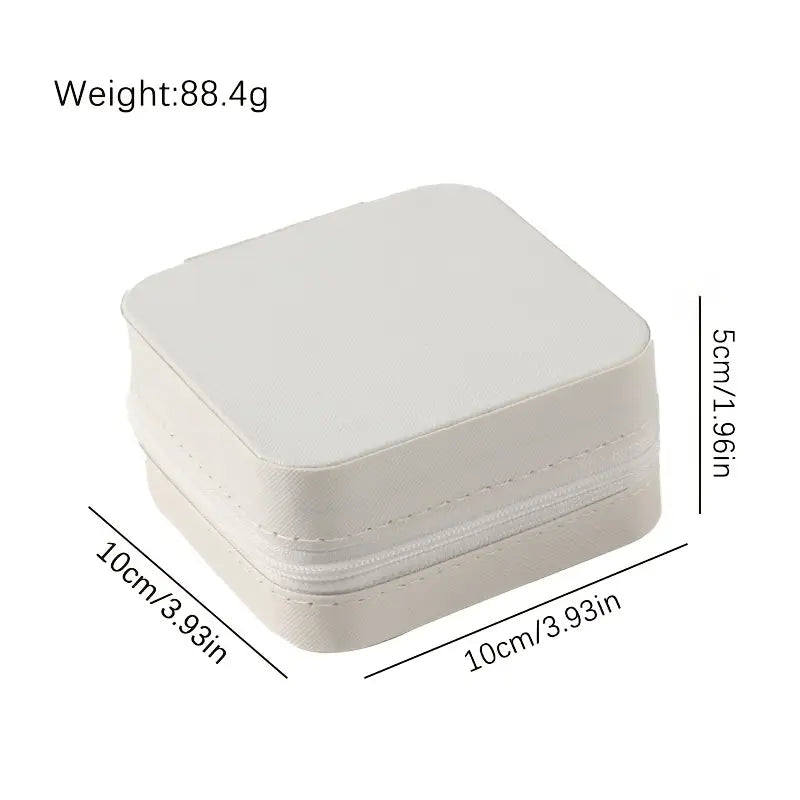 Étui à bijoux de voyage compact – Crème douce avec fermeture éclair
