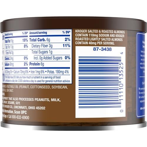 Amandes rôties légèrement salées de Kroger 6 oz