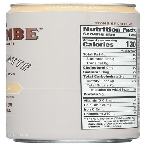 La Colombe Draft Latte Lait d'Avoine, Végétal, Sans Produits Laitiers, Café Prêt à Boire, Vanille, 266 ml