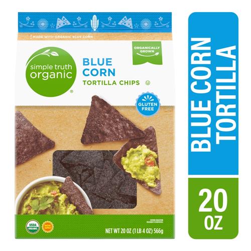  Croustilles de maïs bleu biologique Simple Truth 20 oz