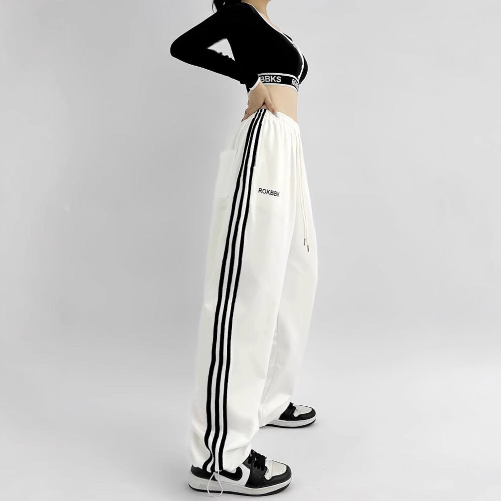 Pantalon de survêtement large athlétique en patchwork brodé | 4 couleurs