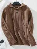 Pull à capuche à manches longues avec cordon de serrage