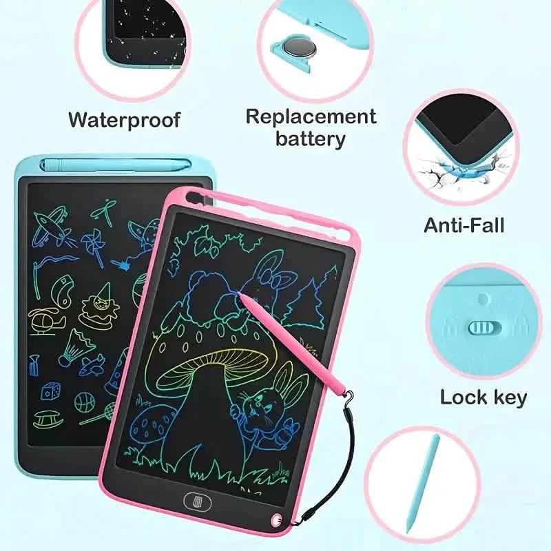 Tablette d'écriture numérique LCD avec stylet – Tableau de griffonnage et de dessin effaçable et réutilisable