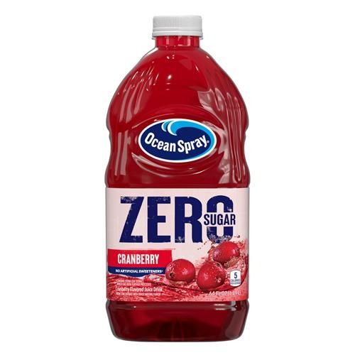 Boisson aux canneberges Ocean Spray zéro sucre, Boisson aux canneberges édulcorée à la stévia, Bouteille de 1,89 litre