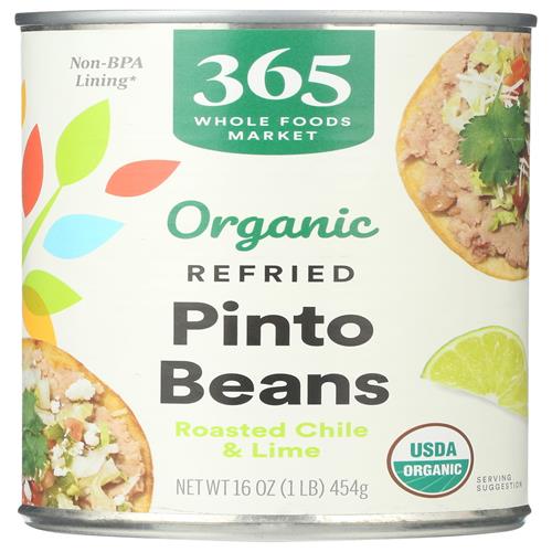 Whole Foods Market, Haricots frits biologiques Piment rôti et citron vert, 450 g