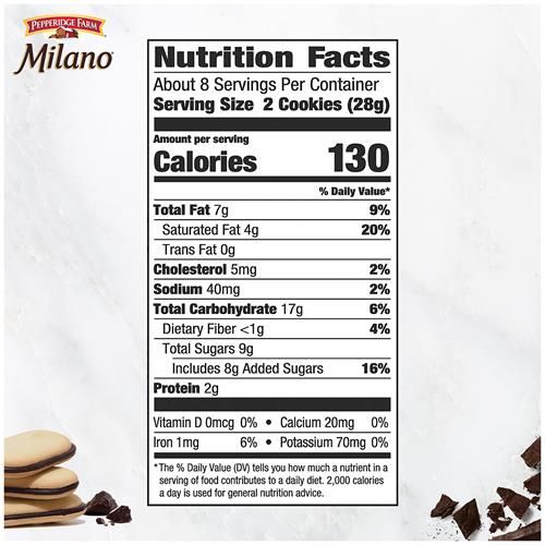 Biscuits Pepperidge Farm Milano double chocolat au lait, sac de 212 g (15 biscuits)