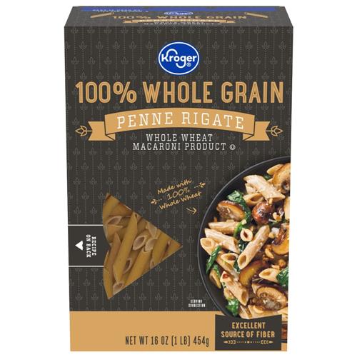 Pâtes Penne Rigate 100 % Blé Entier Kroger 453 g