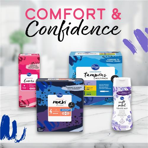 Kroger Maxi Pads with Wings Extra Heavy Overnight Size 5 Unscented 20 count