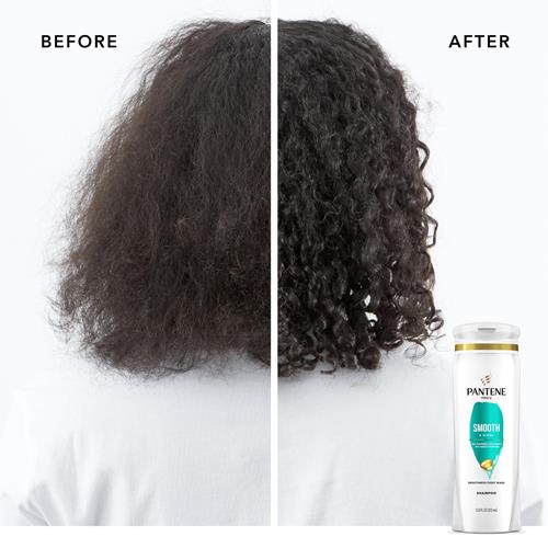 Shampooing Pantene Contrôle des frisottis, Lisse et soyeux, Sûr pour les cheveux colorés, 355 ml